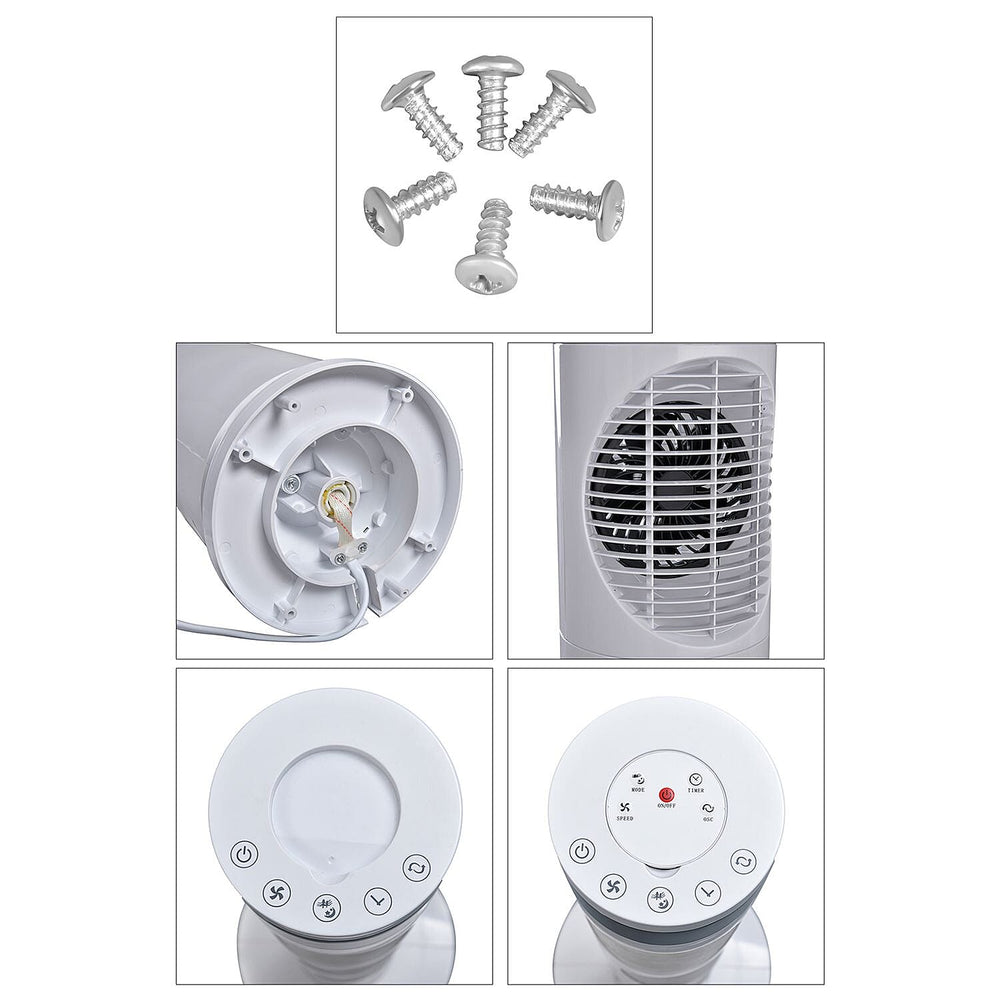 3 Way Multi Directional 20W Power Saving Tower Fan with 3 Wind Mode and Remote Control (Height 98cm) - White (Costs Less Than 1p Per Hour in Energy)
