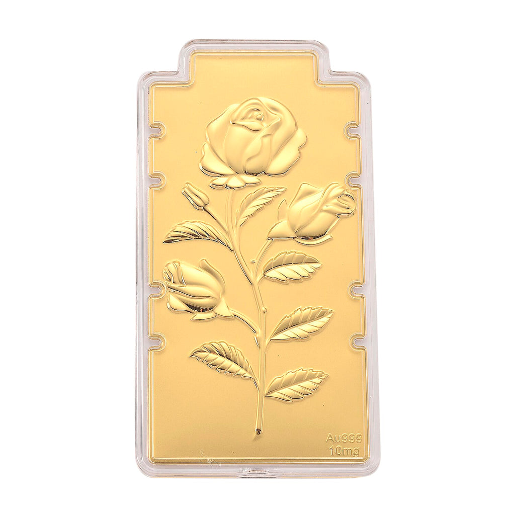 FOR YOU AND YOUR LOVED ONES - 24K Yellow Gold Rose Flower Bar