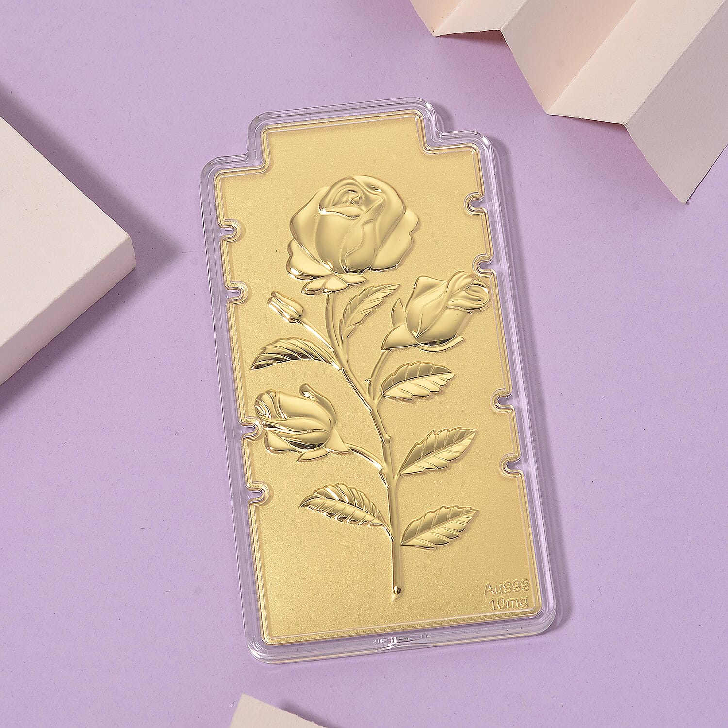 FOR YOU AND YOUR LOVED ONES - 24K Yellow Gold Rose Flower Bar