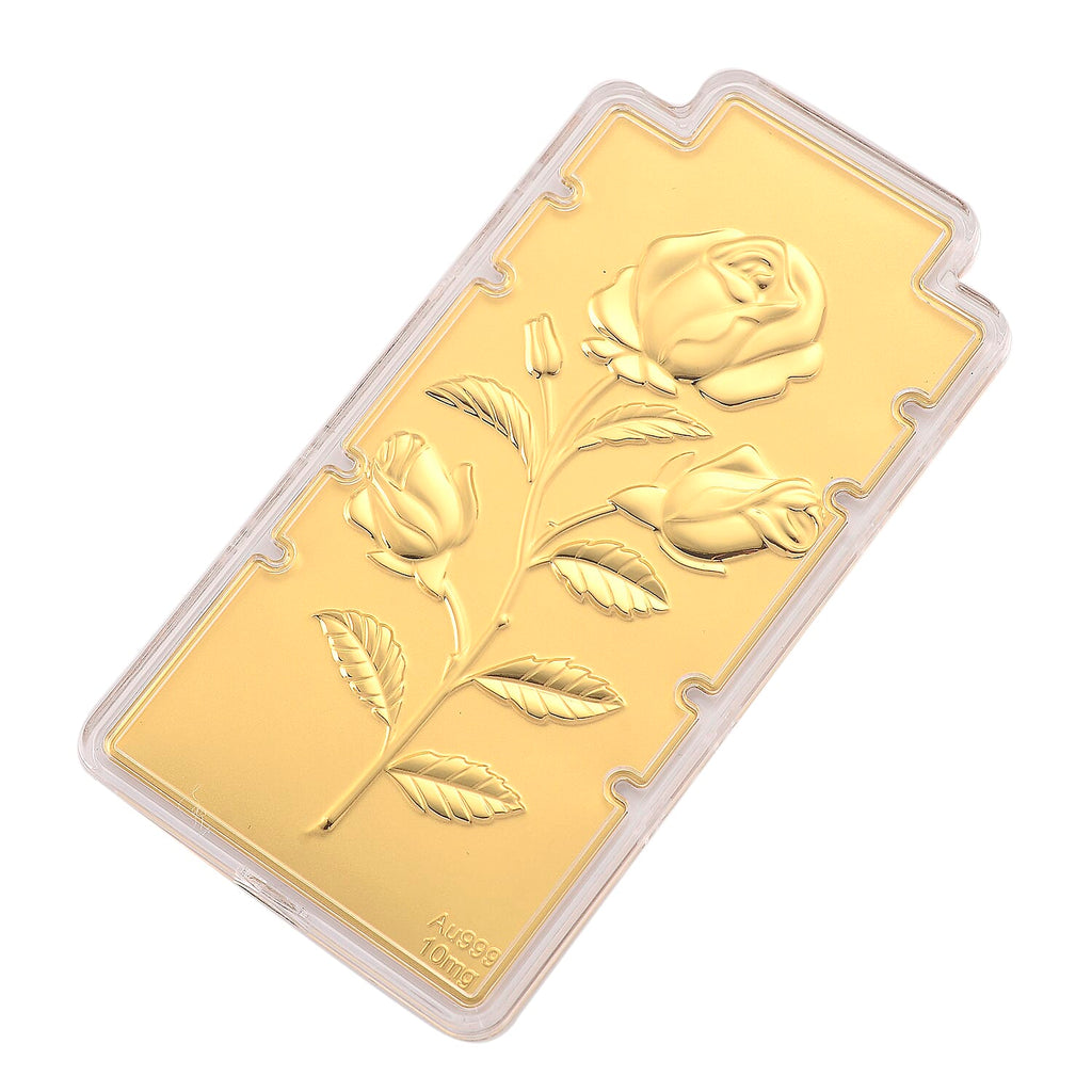 FOR YOU AND YOUR LOVED ONES - 24K Yellow Gold Rose Flower Bar
