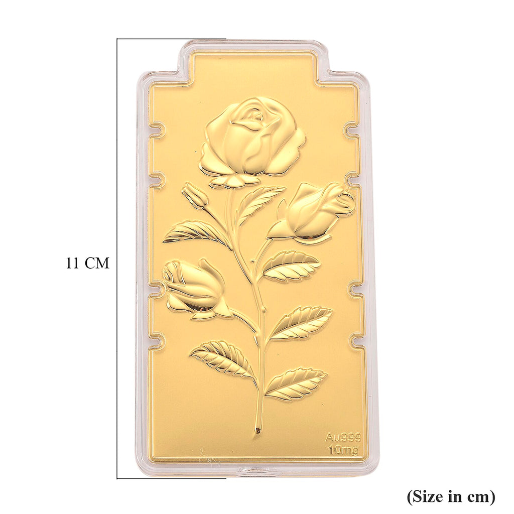 FOR YOU AND YOUR LOVED ONES - 24K Yellow Gold Rose Flower Bar