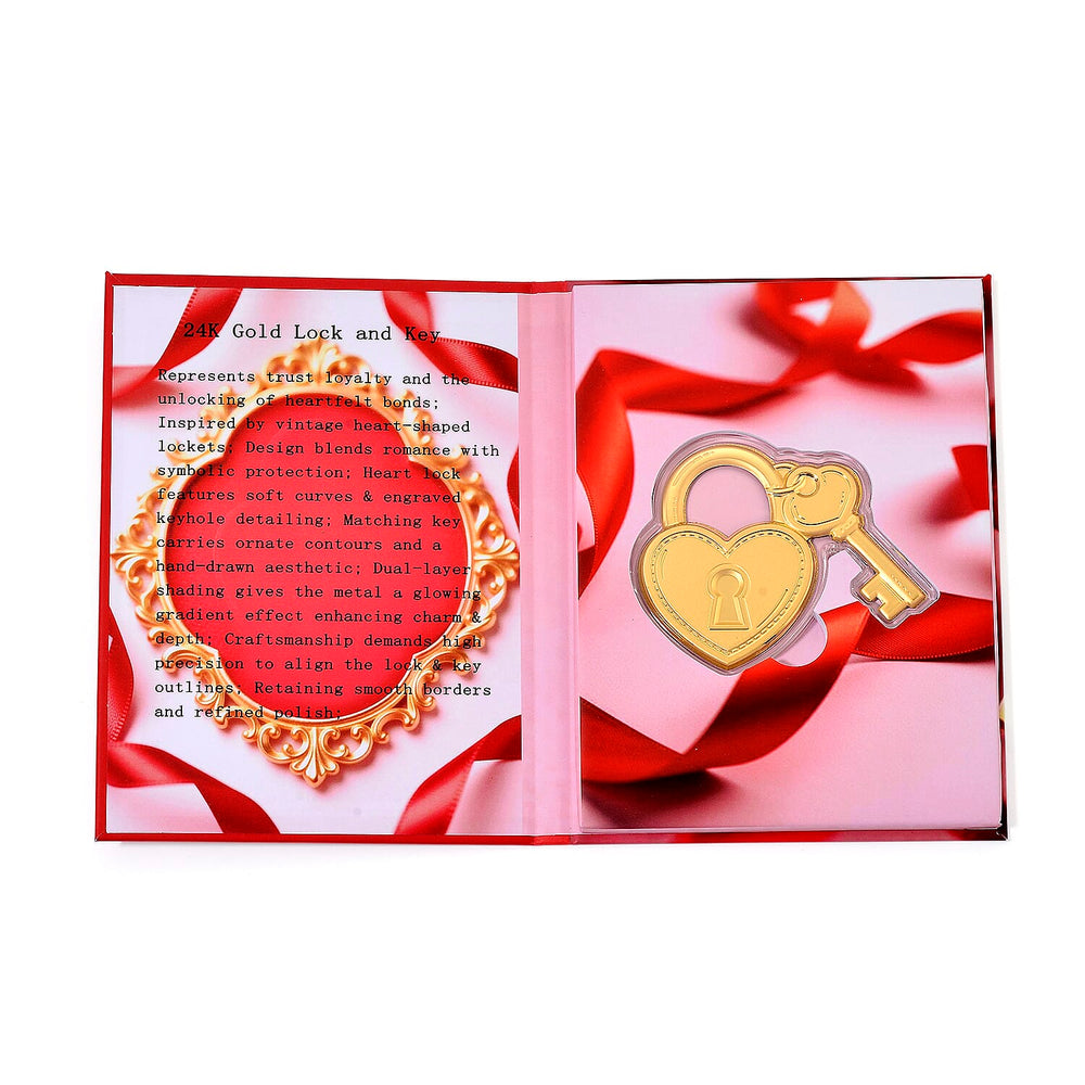 24K Yellow Gold (99.9% Purity) Lock and Key Collectable, Gold Wt.10 Mg.
