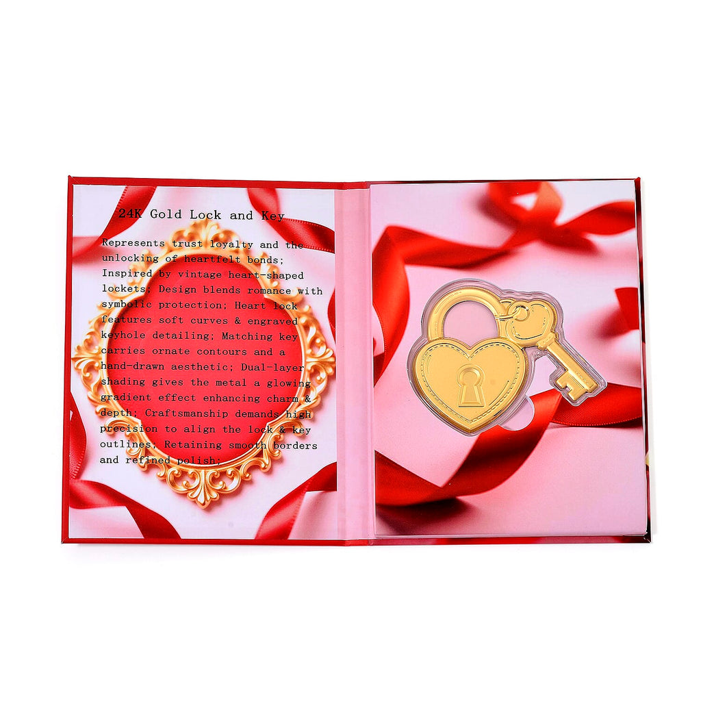 24K Yellow Gold (99.9% Purity) Lock and Key Collectable, Gold Wt.10 Mg.