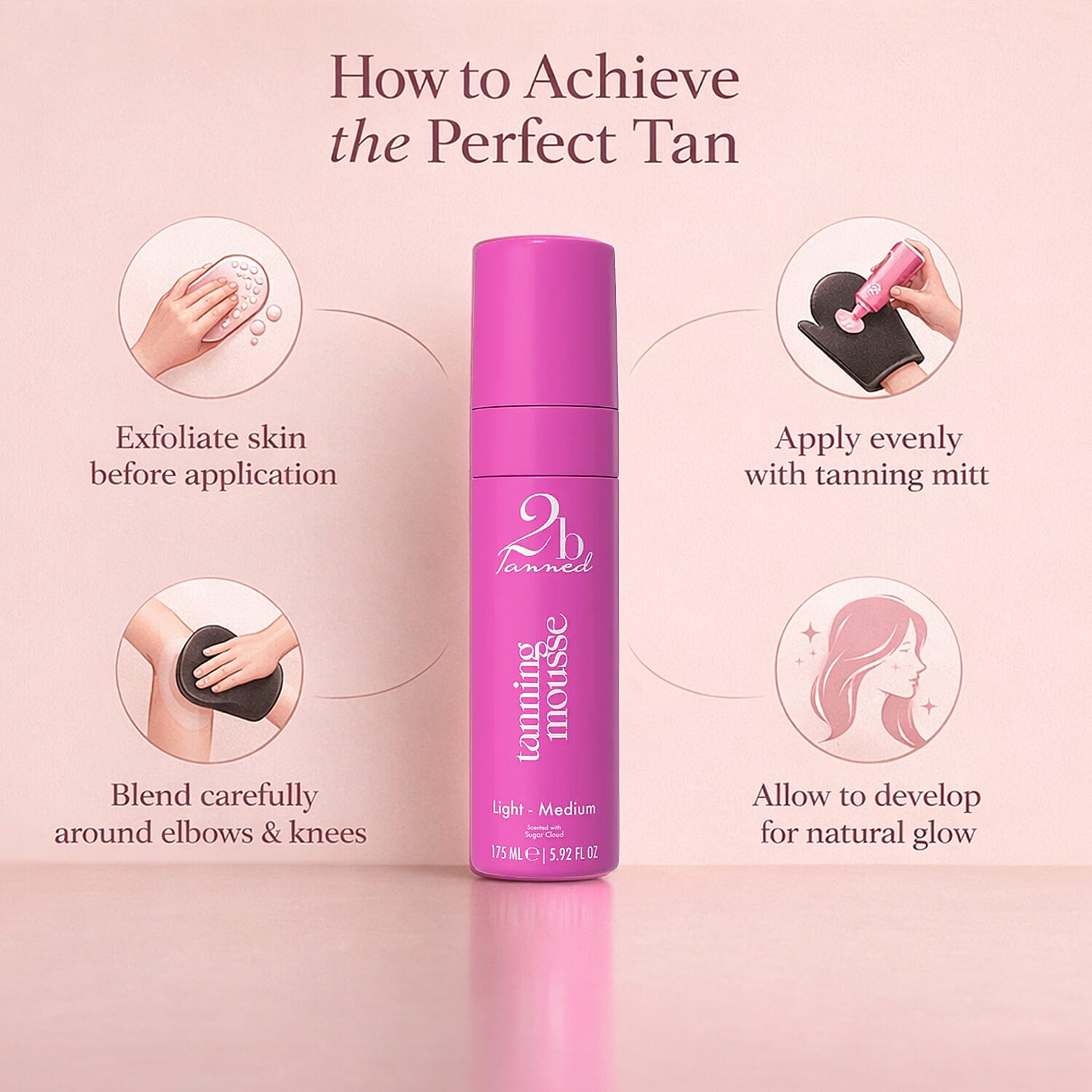 NEW LAUNCH- 2bTanned Self Tanning Mousse (Light to Medium) - 175ml
