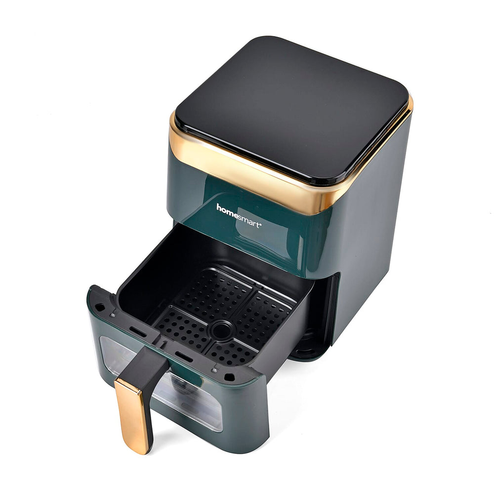 LIQUIDATION DEAL - Homesmart 3.5L Digital Air Fryer - Crisp, Roast, Bake - With Less Oil - 10 Menu Options - Green & Gold