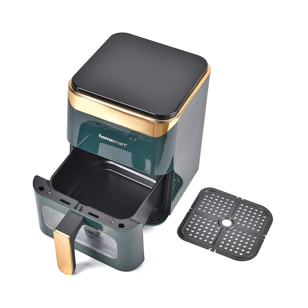 LIQUIDATION DEAL - Homesmart 3.5L Digital Air Fryer - Crisp, Roast, Bake - With Less Oil - 10 Menu Options - Green & Gold