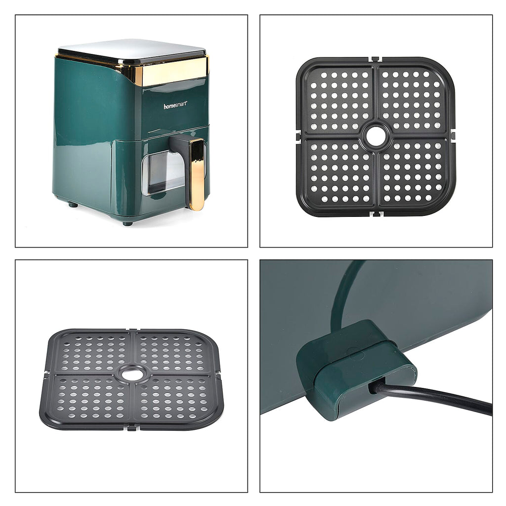 LIQUIDATION DEAL - Homesmart 3.5L Digital Air Fryer - Crisp, Roast, Bake - With Less Oil - 10 Menu Options - Green & Gold