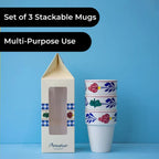 Royal Boch Belgium - Set of 3 Mugs -  Handcrafted Earthenware - Dishwasher-Microwave safe -  Royal Boch High Quality Tableware Since 1841