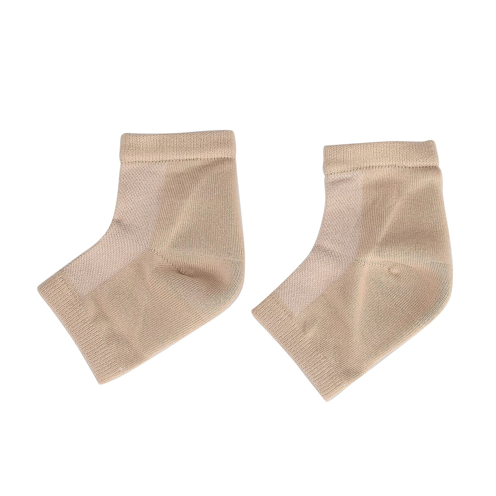 3 Packs Moisturizing Heel Socks (Size 18x1x1 cm) - Grey, Beige & White -  effectively preventing cracked feet and softening dead skin