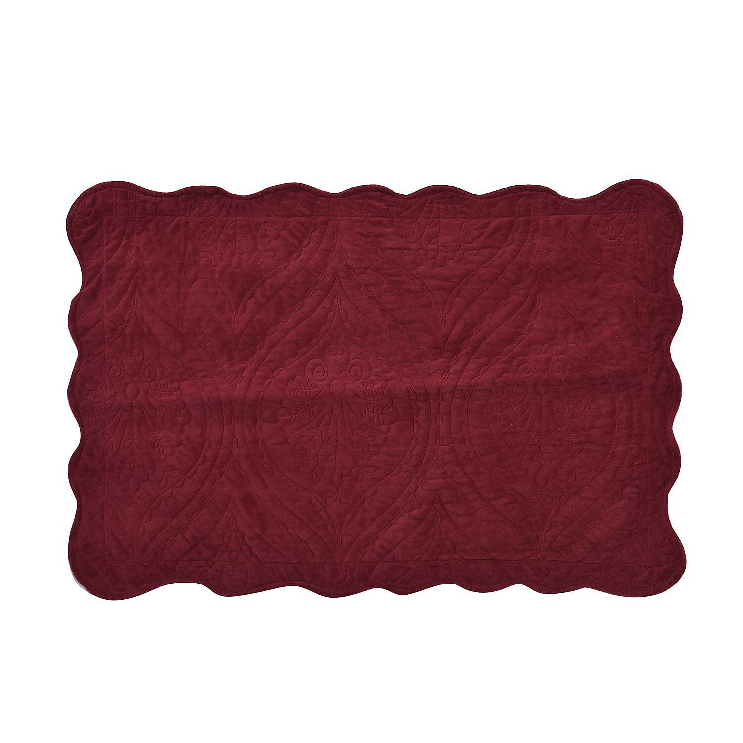 3 Pcs Set Quilt and 2 Pillowcases (Size 200x200 Cm) - Burgundy