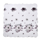 Flowers in Bloom- Summer Quilt with 2 Pillowcases (Double Size) - White and Purple