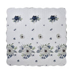 Flowers in Bloom- Summer Quilt with 2 Pillowcases (King Size) - White and Green