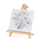 3-Piece Floral Canvas Painting Set- Rose, Daisy, Lily Canvases with Easel, 12 Watercolors & Brushes