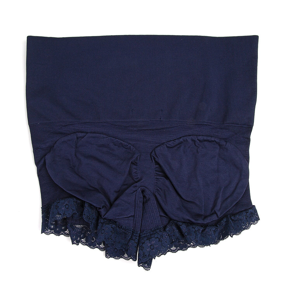 3 Piece Set- Sankom Functional Patent Body Shaper Briefs  with Lace (Size L-XL) (Size 16 to18)- Colour Dark Blue, Taupe Brown and Garnet Pink