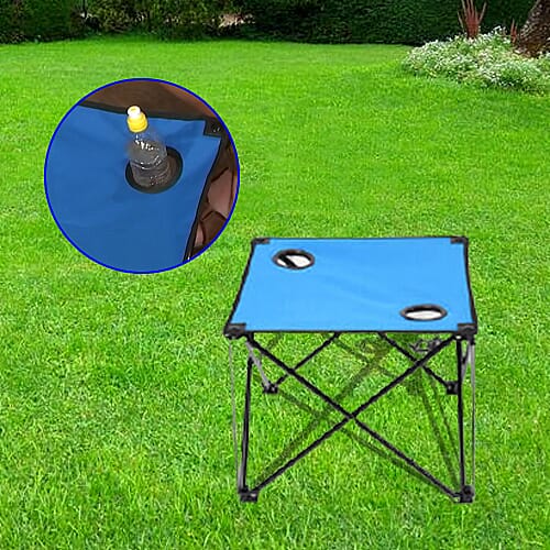 3 Piece Set - Outdoor Table and Two Chairs (Size Chair- 56x35x34 Cm, Table- 37x46 Cm) - Blue