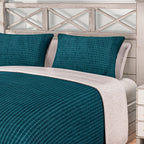 3 Piece Set - One Time Closeout - Extra Warm Sherpa Duvet Cover with 2 Pillowcases (King Size) - Teal