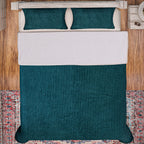 3 Piece Set - One Time Closeout - Extra Warm Sherpa Duvet Cover with 2 Pillowcases (King Size) - Teal