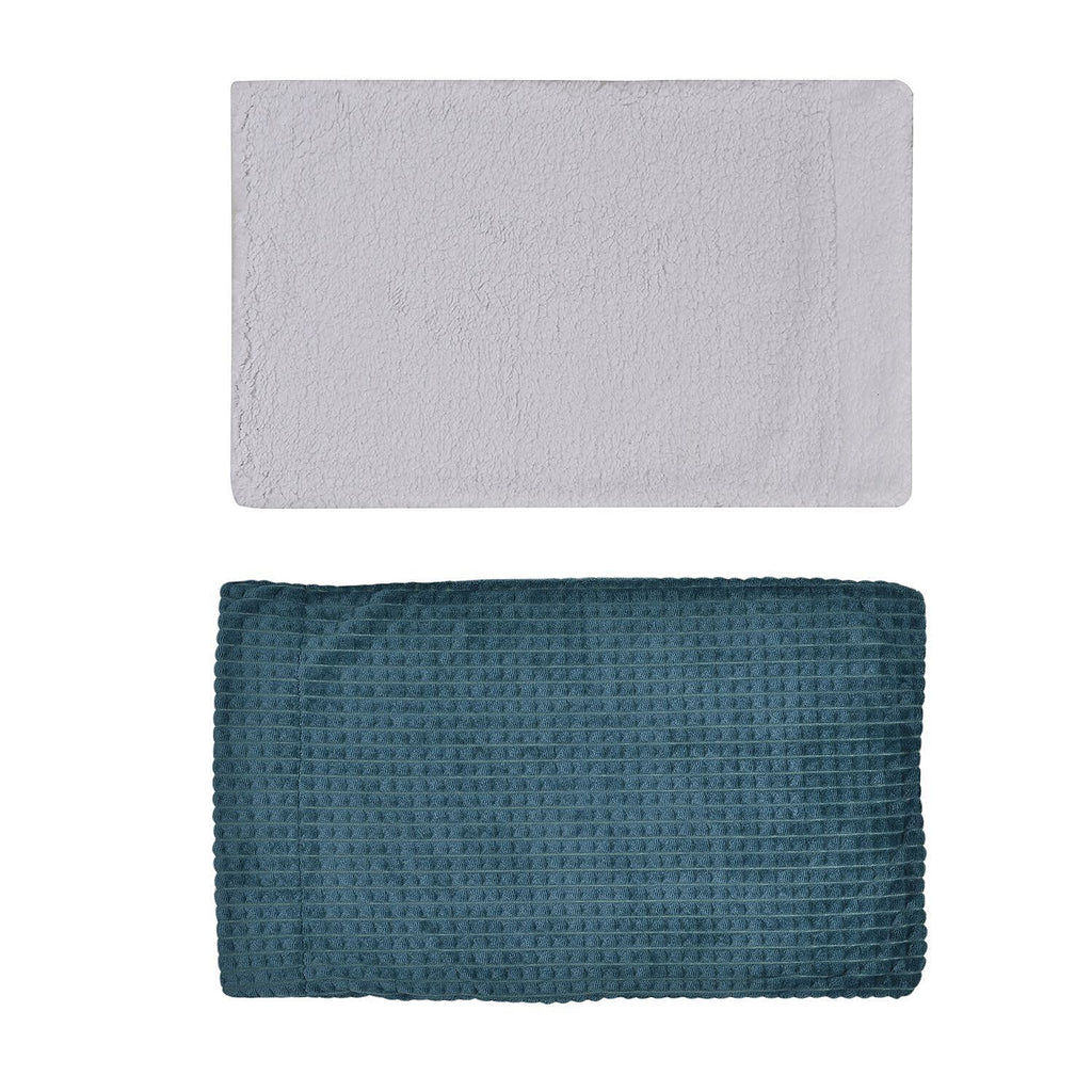 3 Piece Set - One Time Closeout - Extra Warm Sherpa Duvet Cover with 2 Pillowcases (King Size) - Teal