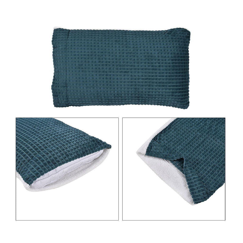 3 Piece Set - One Time Closeout - Extra Warm Sherpa Duvet Cover with 2 Pillowcases (King Size) - Teal