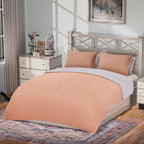 3 Piece Set - One Time Closeout - Extra Warm Sherpa Duvet Cover with 2 Pillowcases (King Size) - Peach