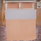 3 Piece Set - One Time Closeout - Extra Warm Sherpa Duvet Cover with 2 Pillowcases (King Size) - Peach