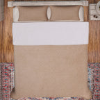 3 Piece Set - One Time Closeout - Extra Warm Sherpa Duvet Cover with 2 Pillowcases (Double Size) - Beige