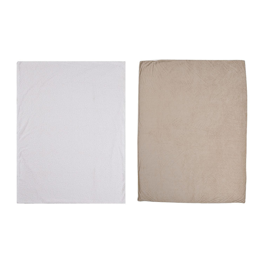 3 Piece Set - One Time Closeout - Extra Warm Sherpa Duvet Cover with 2 Pillowcases (Double Size) - Beige