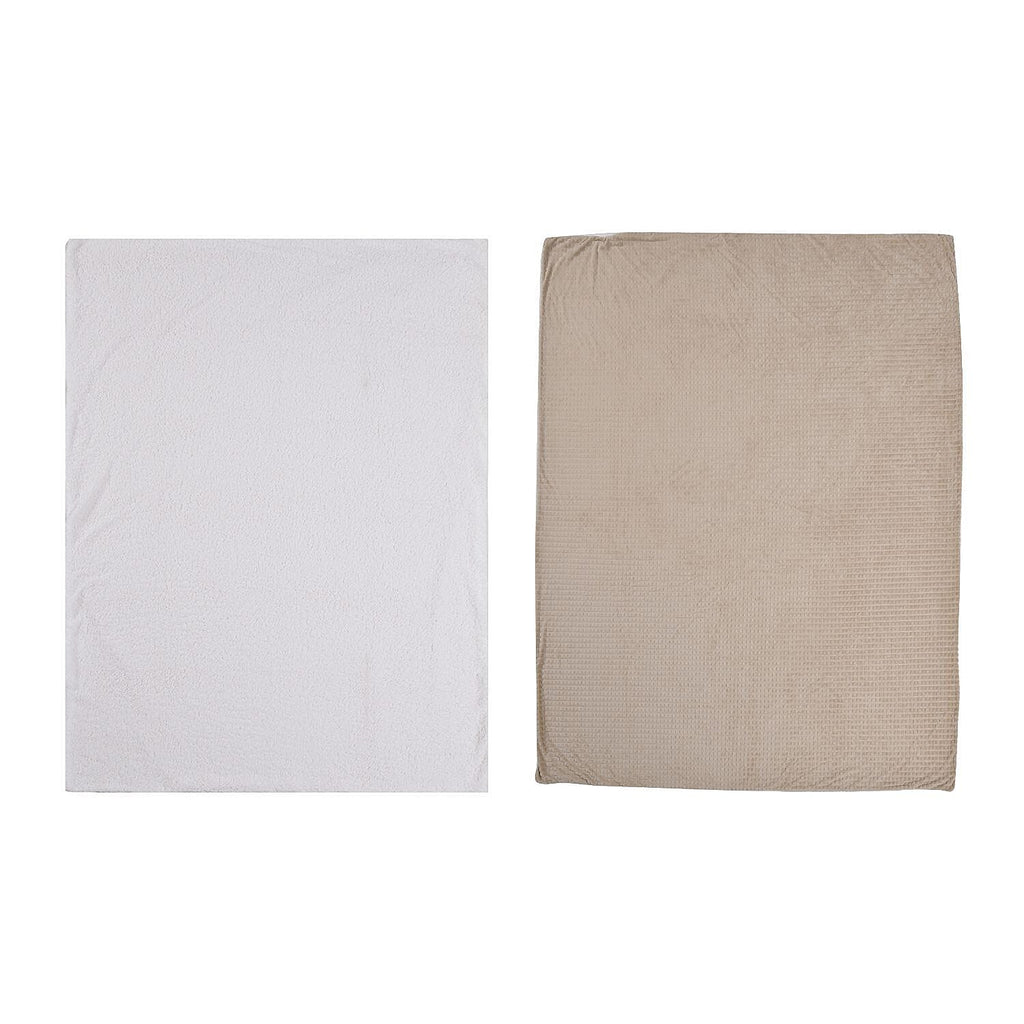 3 Piece Set - One Time Closeout - Extra Warm Sherpa Duvet Cover with 2 Pillowcases (Double Size) - Beige