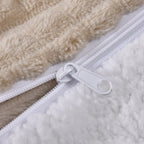 3 Piece Set - One Time Closeout - Extra Warm Sherpa Duvet Cover with 2 Pillowcases (Double Size) - Beige