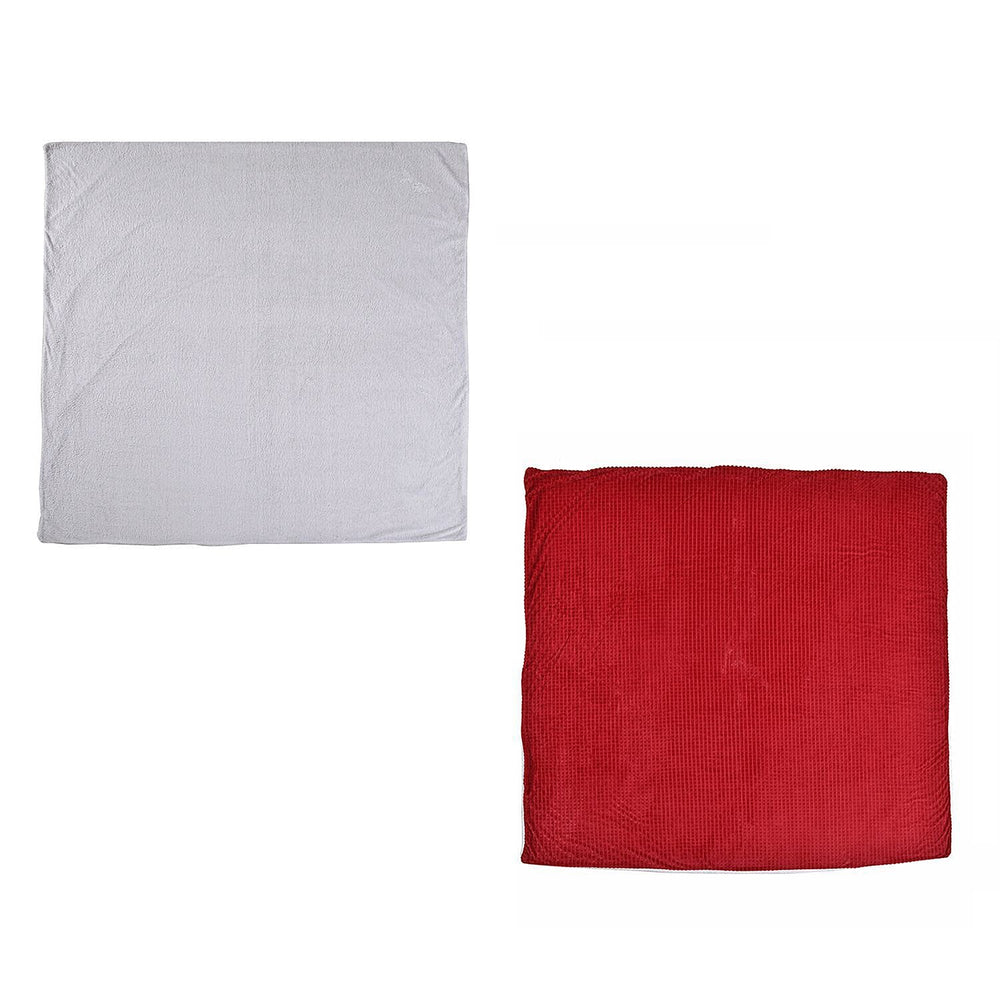 3 Piece Set - One Time Closeout - Extra Warm Sherpa Duvet Cover with 2 Pillowcases (Double Size) - Red