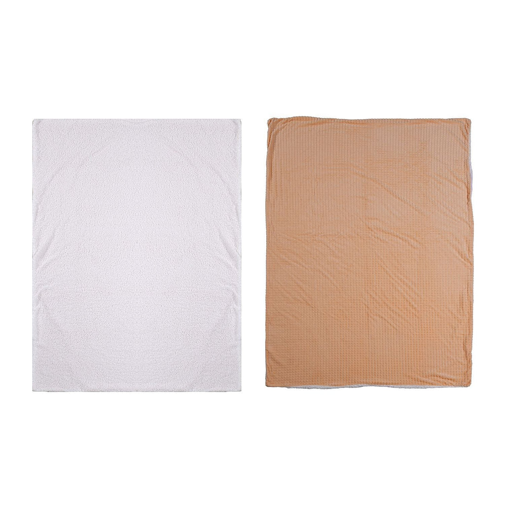 3 Piece Set - One Time Closeout - Extra Warm Sherpa Duvet Cover with 2 Pillowcases (Double Size) - Peach