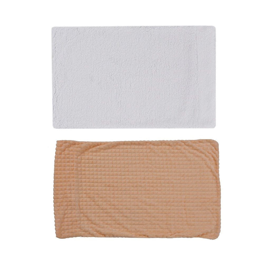 3 Piece Set - One Time Closeout - Extra Warm Sherpa Duvet Cover with 2 Pillowcases (Double Size) - Peach