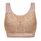 3 Piece Set - SANKOM SWITZERLAND Patent Classic with Lace Bra (Size XS - 6) Including Black-Silver, Navy-Silver & Beige-Gold