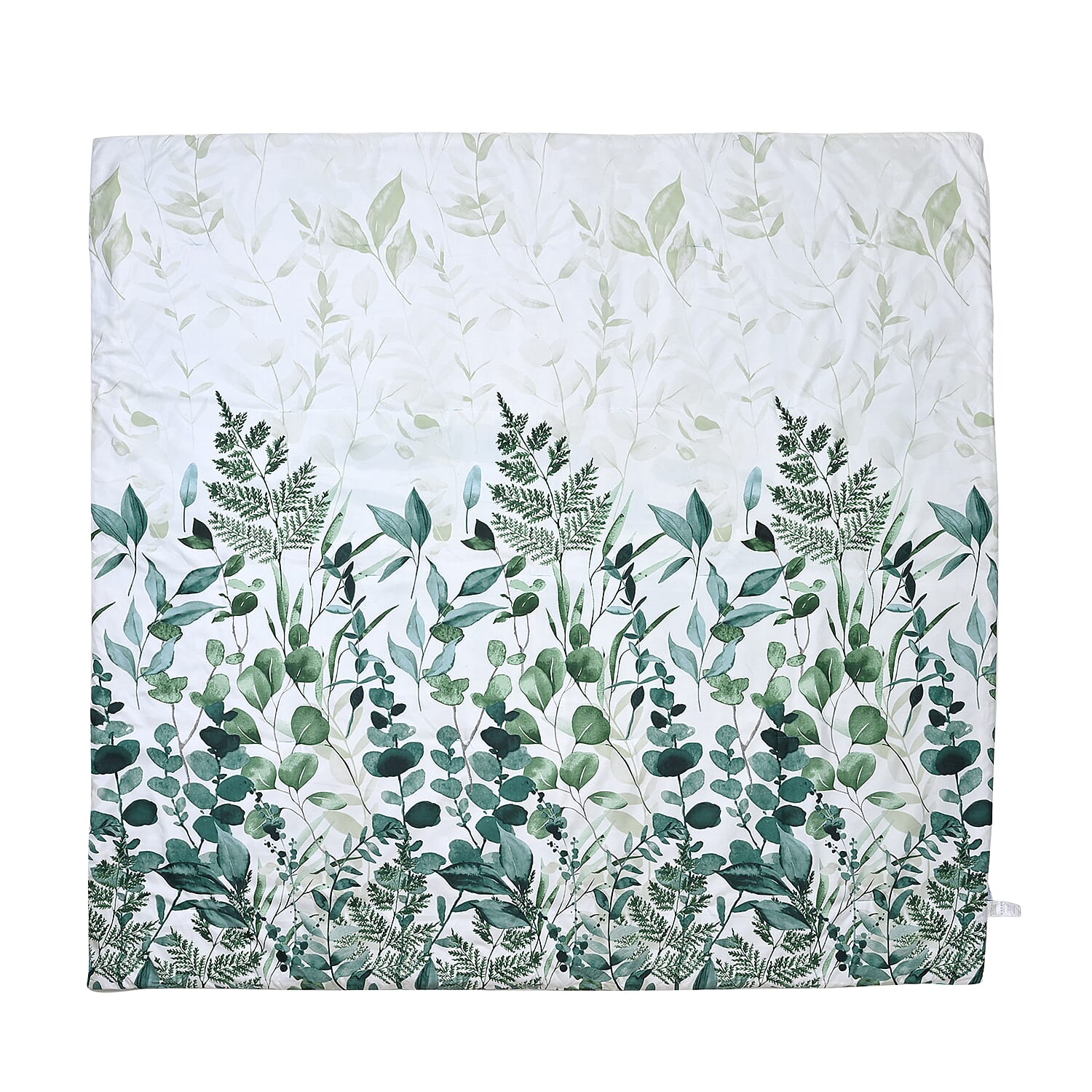 3 Piece Set - Leaves Pattern Comforter with 2 Pillow Cases (Double Size 200x200 cm) - Green