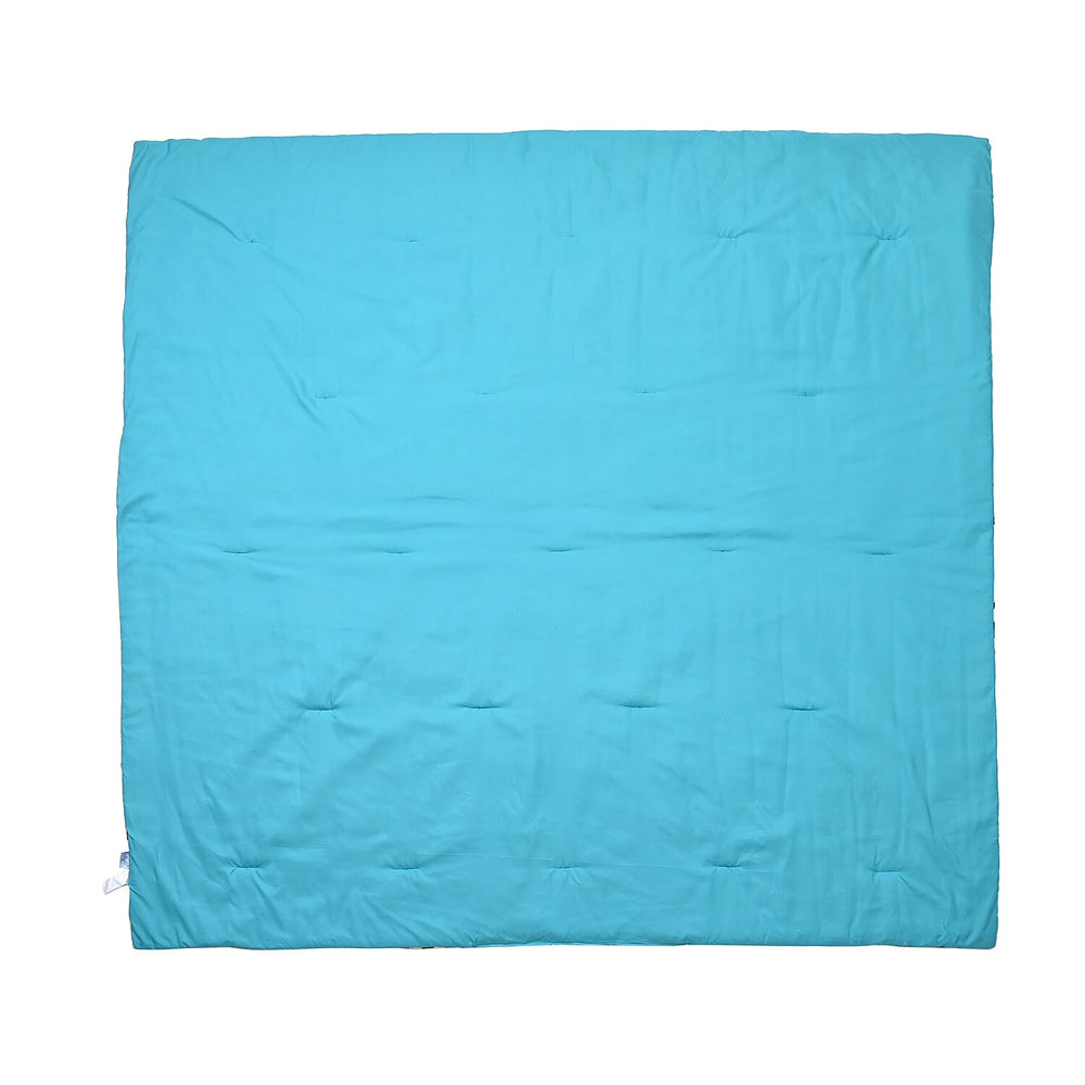 3 Piece Set - Leaves Pattern Comforter with 2 Pillow Cases (Double Size 200x200 cm) - Green