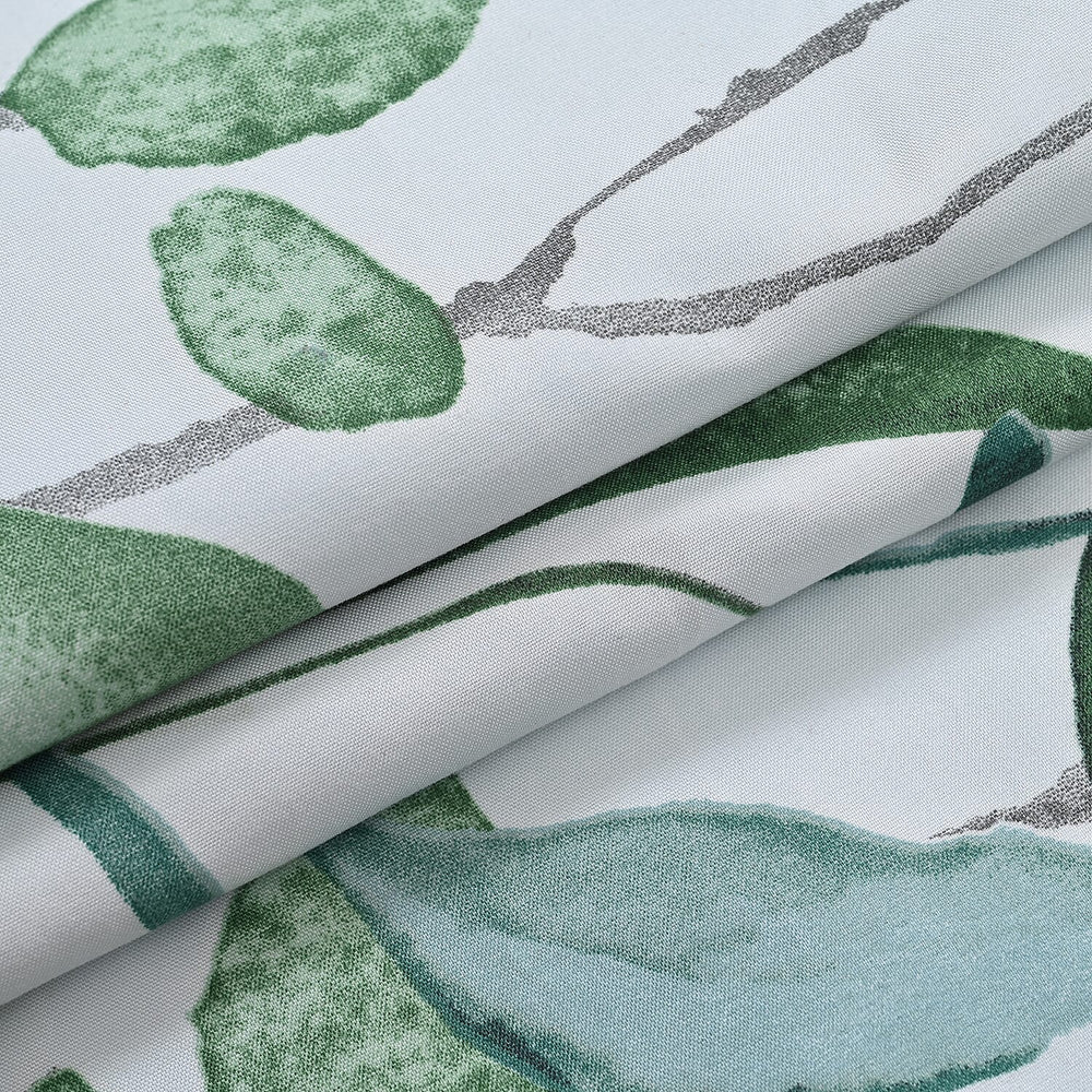 3 Piece Set - Leaves Pattern Comforter with 2 Pillow Cases (Double Size 200x200 cm) - Green