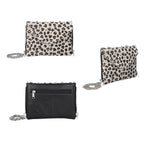100% Genuine Leather 3-in-1 Leopard Pattern Handbag with Detachable Clutch (21x16cm) with Adjustable Shoulder Strap - Black