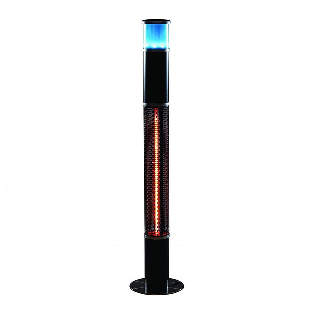 3 in 1 Light up Tower Heater with Bluetooth Speaker (Power 1500W) - Black