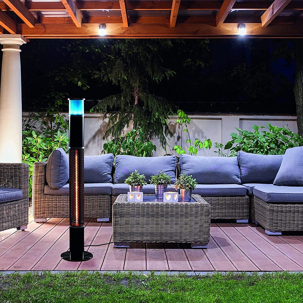 3 in 1 Light up Tower Heater with Bluetooth Speaker (Power 1500W) - Black