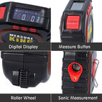 3 in 1 Digital Tape Measure Upto 25 feet (Size 9x9x4 cm) - Black & Red