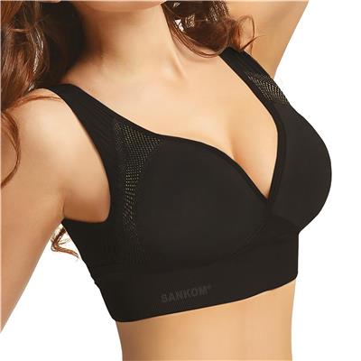 SANKOM SWITZERLAND Patent Aloe Vera Bra For Back Support - Black (Size XXXL 22-24)_3098039