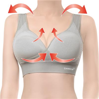 SANKOM SWITZERLAND Bamboo Bra For Back Support - Grey (Size XL/XXL 20-22)_3098049_2