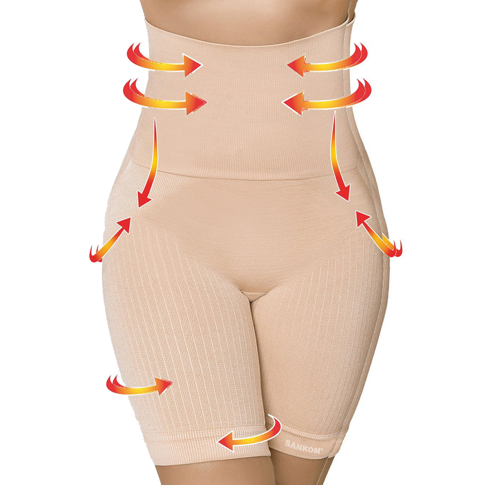 SANKOM SWITZERLAND Patent Cooling Effect Fibres Posture Correction Shapers Shorts - Beige  (UK Size XXL: 20 Plus)_3098075_1