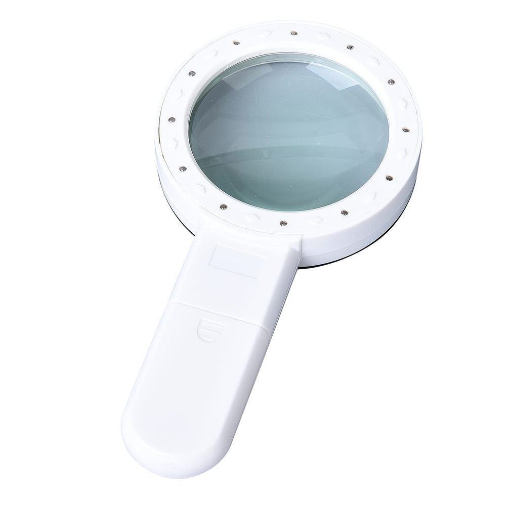 30x Handheld Large Magnifying Glass with 12 LED Illuminated Lighted Magnifier (Requires 2 AA batteries, Not included)