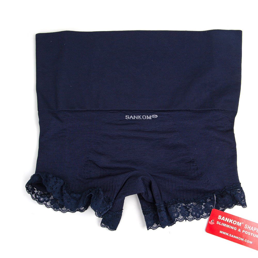 3 Piece Set- Sankom Functional Patent Body Shaper Briefs with Lace - XXL (Size 20-22) - Dark Blue, Taupe Brown and Crimson Colour_3397073_5