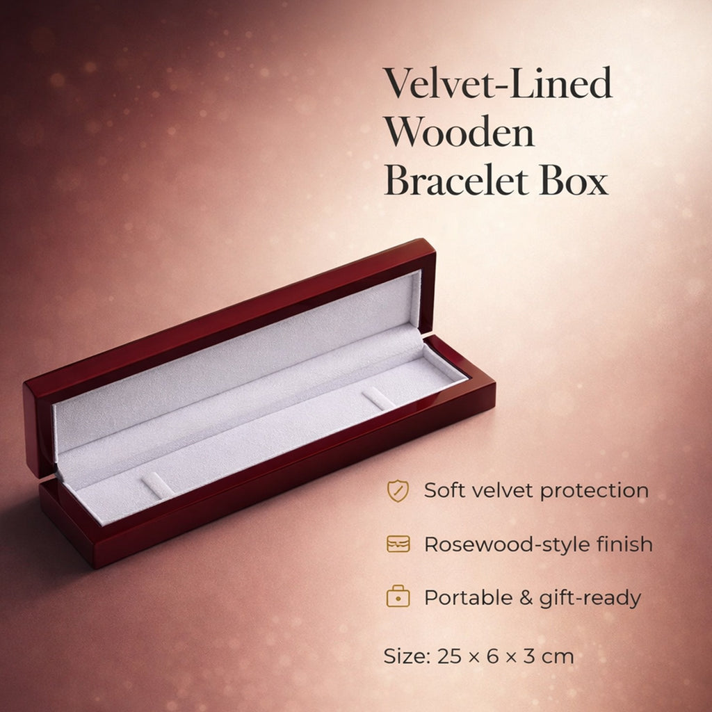 Jewelry Gifting- Velvet Lining Wooden Bracelet Box (Size 25x6x3 cm)_3399334_1