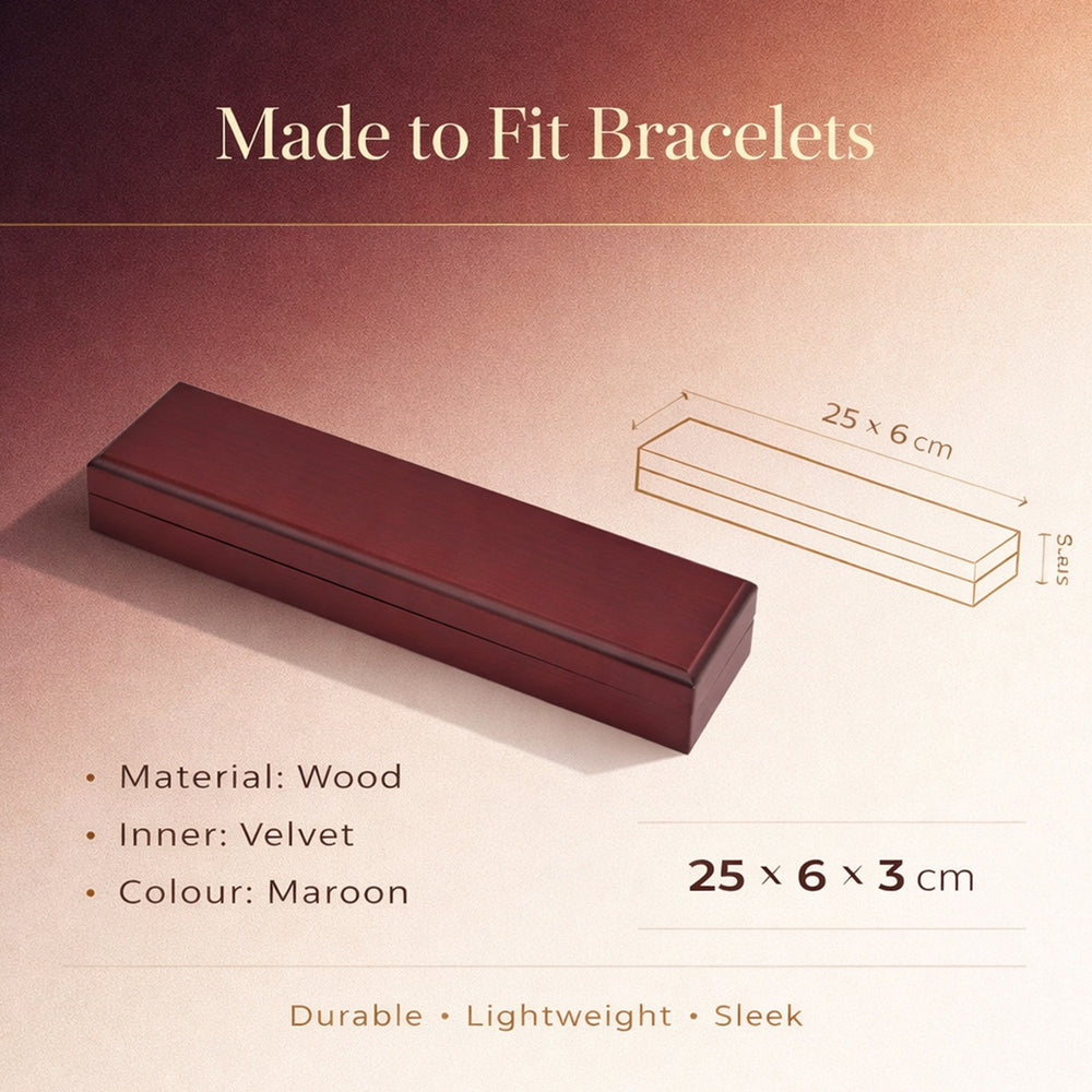 Jewelry Gifting- Velvet Lining Wooden Bracelet Box (Size 25x6x3 cm)_3399334_2