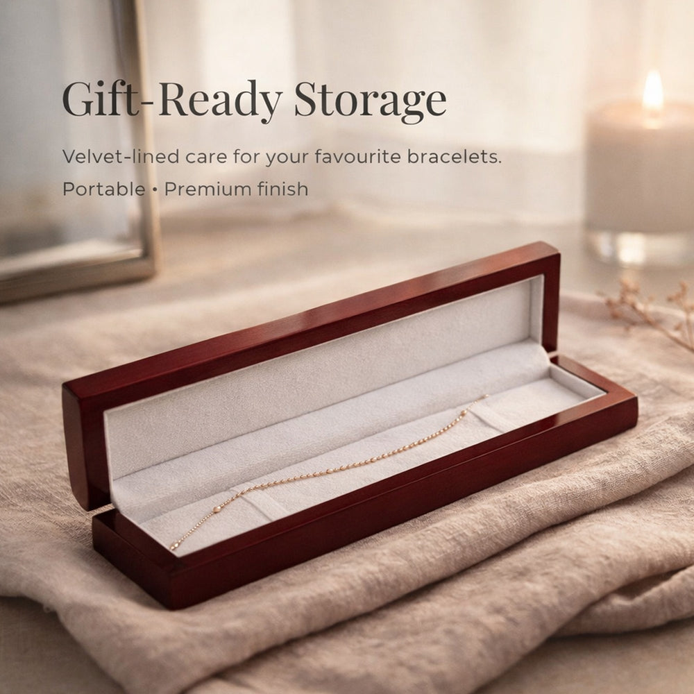 Jewelry Gifting- Velvet Lining Wooden Bracelet Box (Size 25x6x3 cm)_3399334_3
