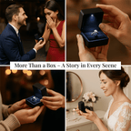Stocking Filler Gift Idea - Elegant Black Ring Box with LED Light (Up to 2 Rings)