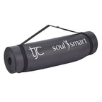 Soul Smart NBR Yoga Mat Non Slip Exercise - Pilates Mat with Carrying Strap (Size 188x61 cm) - Black